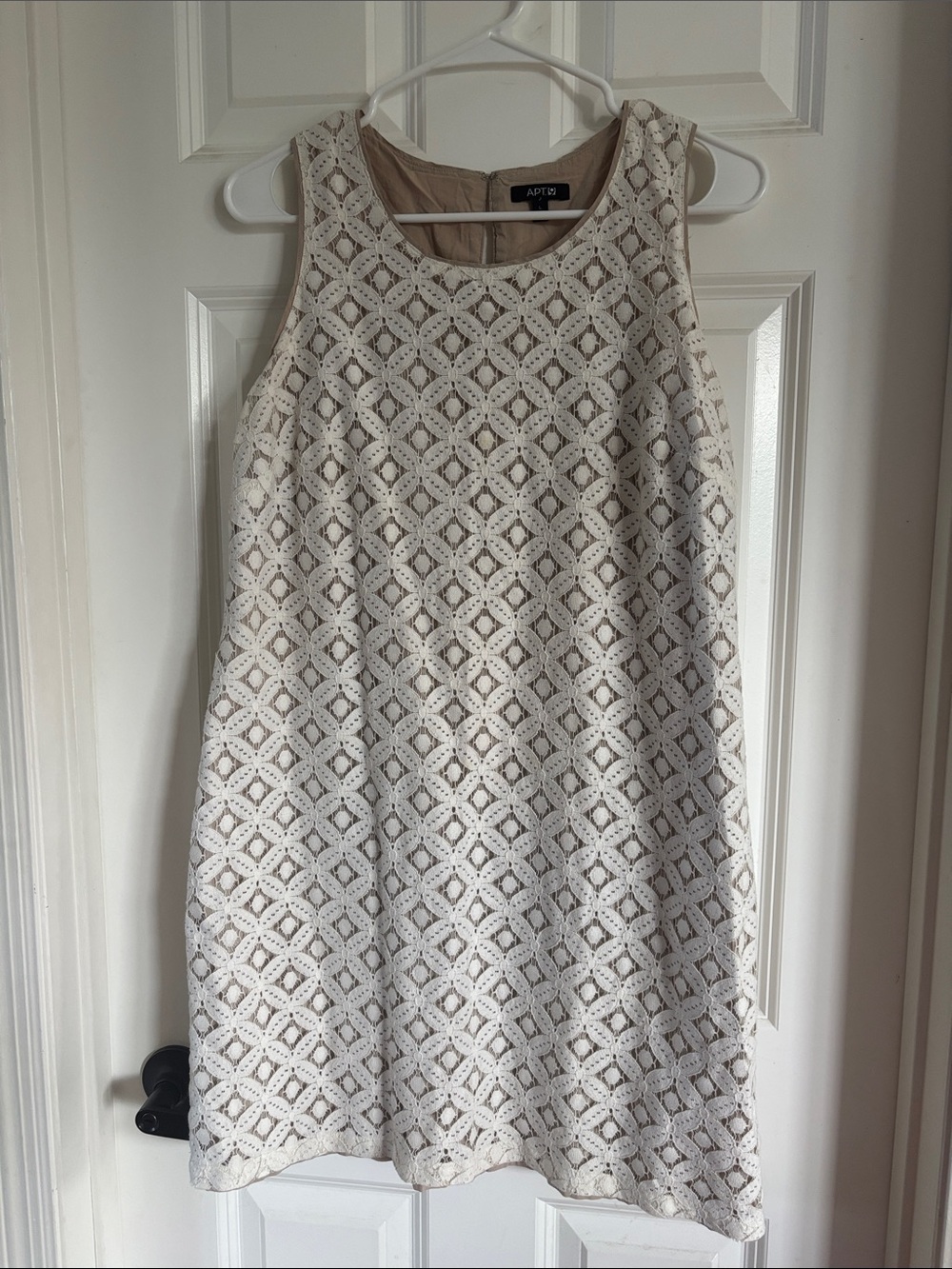 Apt. 9 Cream Lace Overlay Sleeveless Mini Dress